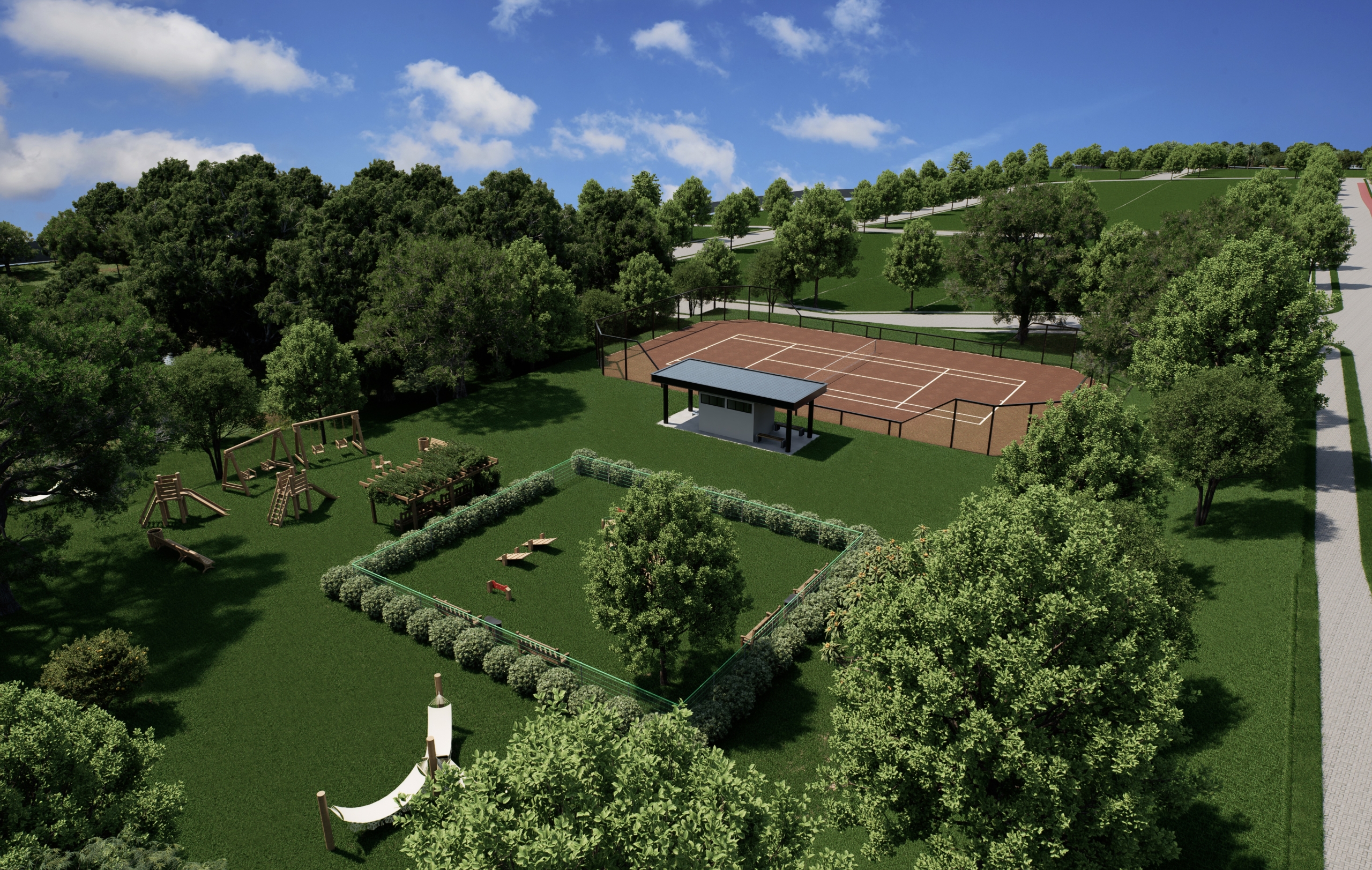 QUADRA DE TÊNIS E DOG PARK